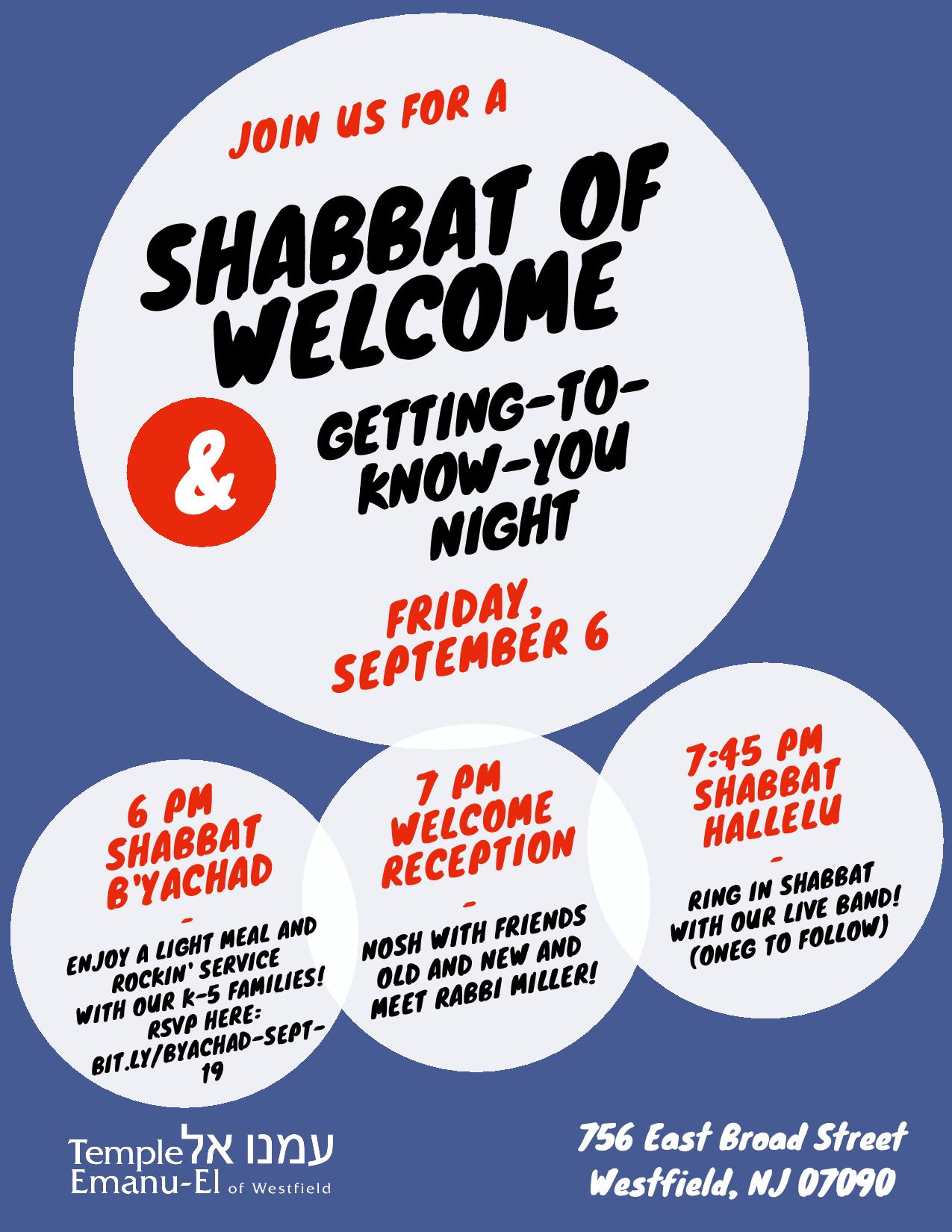 Shabbat of Welcome